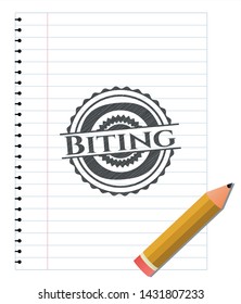 Biting with pencil strokes. Vector Illustration. Detailed.