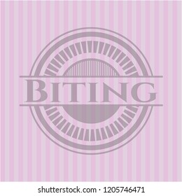 Biting pink emblem. Retro