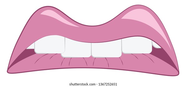 Vector de labios rosados o ilustración de color
