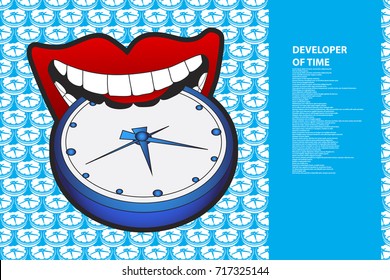 Biting watch, vector illustration