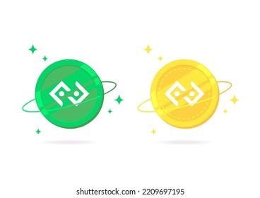 Bitkub Coin (KUB) flat icon isolated on white background.
