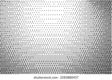 Bitmap pattern background with pixel. Gradient dotted halftone video dither effect. Grunge vintage wallpaper. Vector retro game glitch abstract noise.