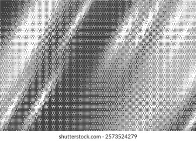 Bitmap pattern with pixel texture. Dotted gradient. Retro vector gradation of computer game bg. Abstract geometric halftone effect. Digital speckle dither wallpaper