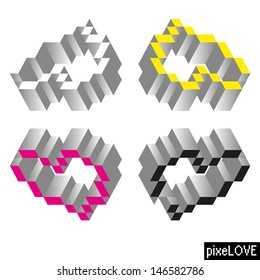 Bitmap pixel love heart valentine
