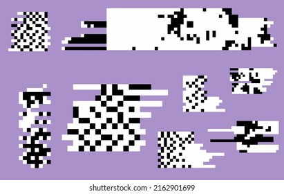 Bitmap retro  style textures with glitches and noise.