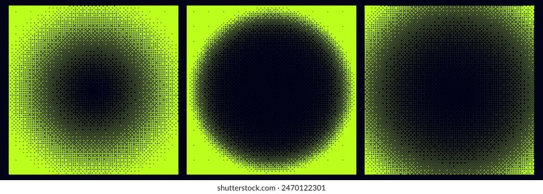 Bitmap square backgrounds with vignette effect. Futuristic retro design in y2k style.
