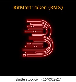 BitMart Token (BMX) cryptocurrency symbol. Vector illustration eps10 isolated on black background
