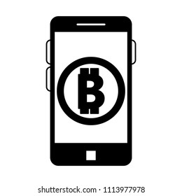Bitocoin and smartphone in black and white