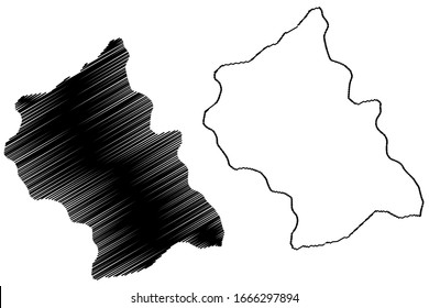 Bitola Municipality (Republic of North Macedonia, Pelagonia Statistical Region) map vector illustration, scribble sketch Bitola map