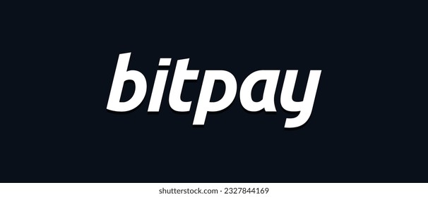 Bitpay digitale Brieftasche Kryptowährung Logo auf isoliertem Hintergrund mit Text.