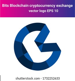
Bits Blokchain cryptocurrency exchange logo. EPS 10