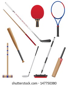 bits and stick to sports vector illustration isolated on white background