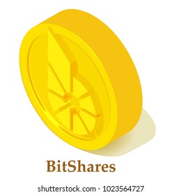 Bitshares icon. Isometric illustration of bitshares vector icon for web