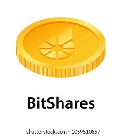Bitshares icon. Isometric illustration of bitshares vector icon for web