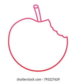 bitted apple fruit tasty icon