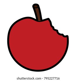 bitted apple fruit tasty icon