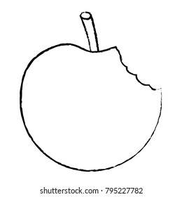 bitted apple fruit tasty icon