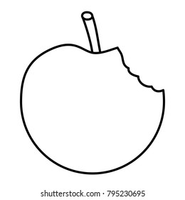 bitted apple fruit tasty icon