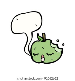 bitten apple cartoon character