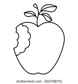bitten apple fresh fruit icon