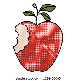 bitten apple fresh fruit icon