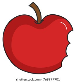 bitten apple fresh fruit icon