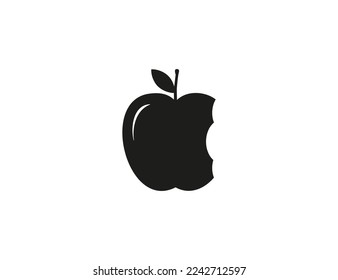 Bitten apple, fruit icon. Vector illustration.