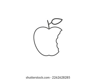Bitten apple, fruit icon. Vector illustration.