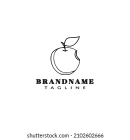 plantilla de diseño de icono del logotipo de manzana mordida de la ilustración vectorial moderna