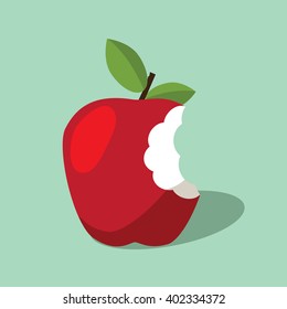 Bitten Apple Icon. EPS 10 Vector.