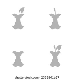 bitten apple icon on a white background, vector illustration