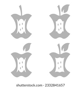 bitten apple icon on a white background, vector illustration