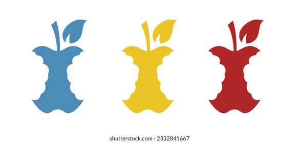 bitten apple icon on a white background, vector illustration
