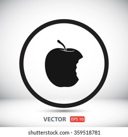  bitten apple  icon. One of set web icons