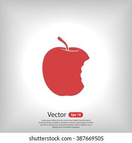  bitten apple  icon. One of set web icons