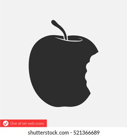  bitten apple  icon. One of set web icons