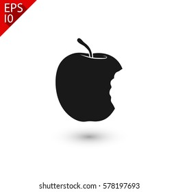  bitten apple  icon. One of set web icons