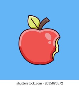 Bitten Apple Icon Vector Illustration