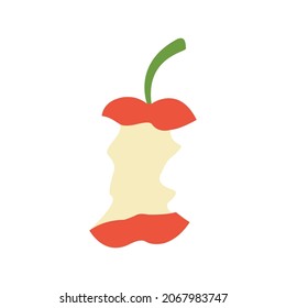 La manzana mordida se ilustra en un diseño plano.
