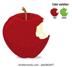 A bitten apple on transparent background

