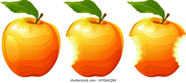 Bitten apple on a white background