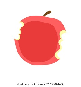 Bitten apple vector icon. Bitten apple icon in flat style. Icon of healthy food, dentistry. Vector illustration.