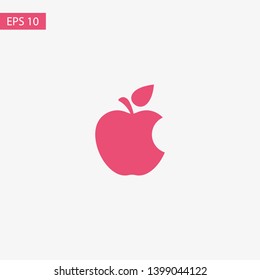 Bitten apple. Apple vector icon. Apple fruit illustration icon.Web design vector logo. Apple isolated on background