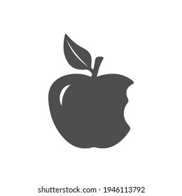 Bitten apple. Apple vector icon. Apple fruit illustration icon. Web design vector logo. Apple isolated on background