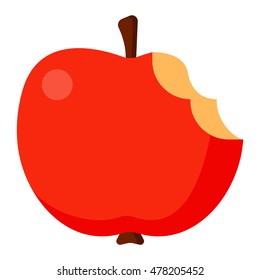 Bitten apple vector illustration.