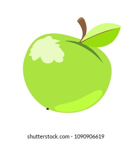 Bitten apple. Vector illustration isolated on white background.