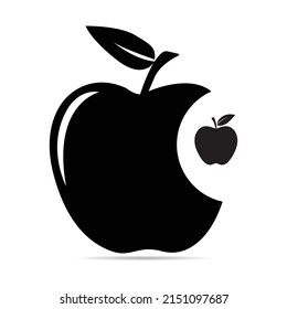 bitten apple,apple vector icon,apple fruit illustration icon,web design vector logo.on white background