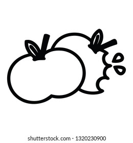 símbolo de icono de manzanas mordidas