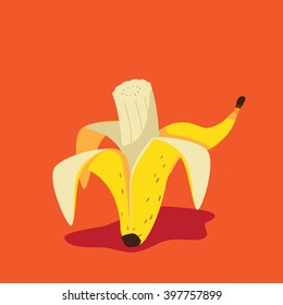 Bitten Banana icon. EPS 10 vector.