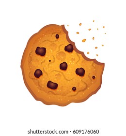 Bitten  chip cookie vector illustration